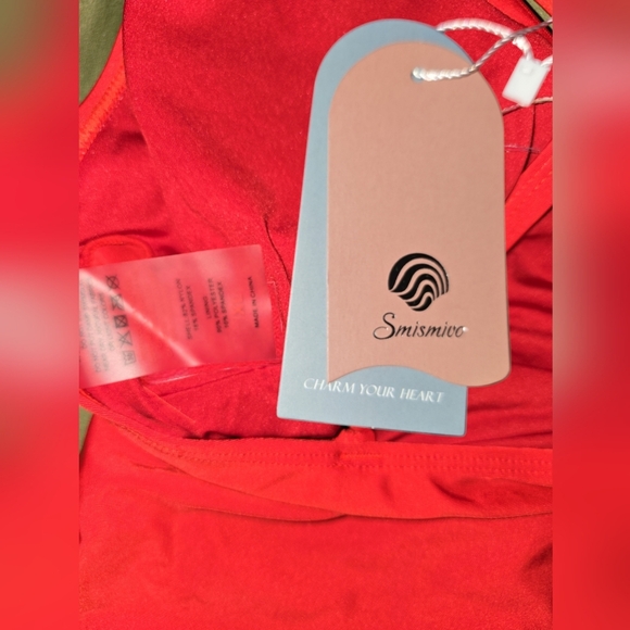 Womens Smismivo tummy control, one piece xl red swimsuit, NEW WITH TAGS!! - Picture 4 of 4
